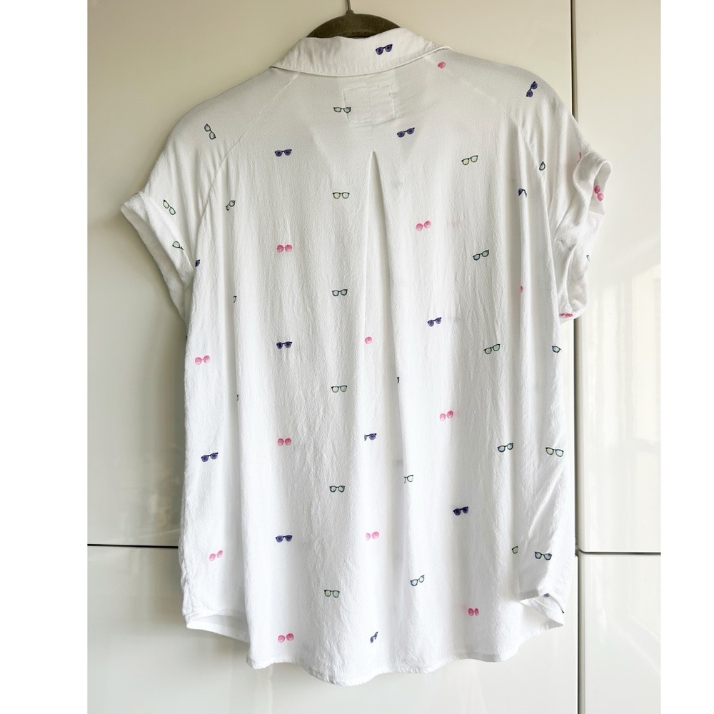 Rails Chase Sunglass Print Short Sleeve Button-Up… - image 7